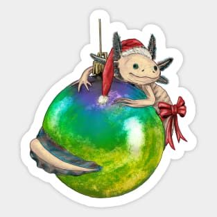 Festive Xmas Axolotl Sticker